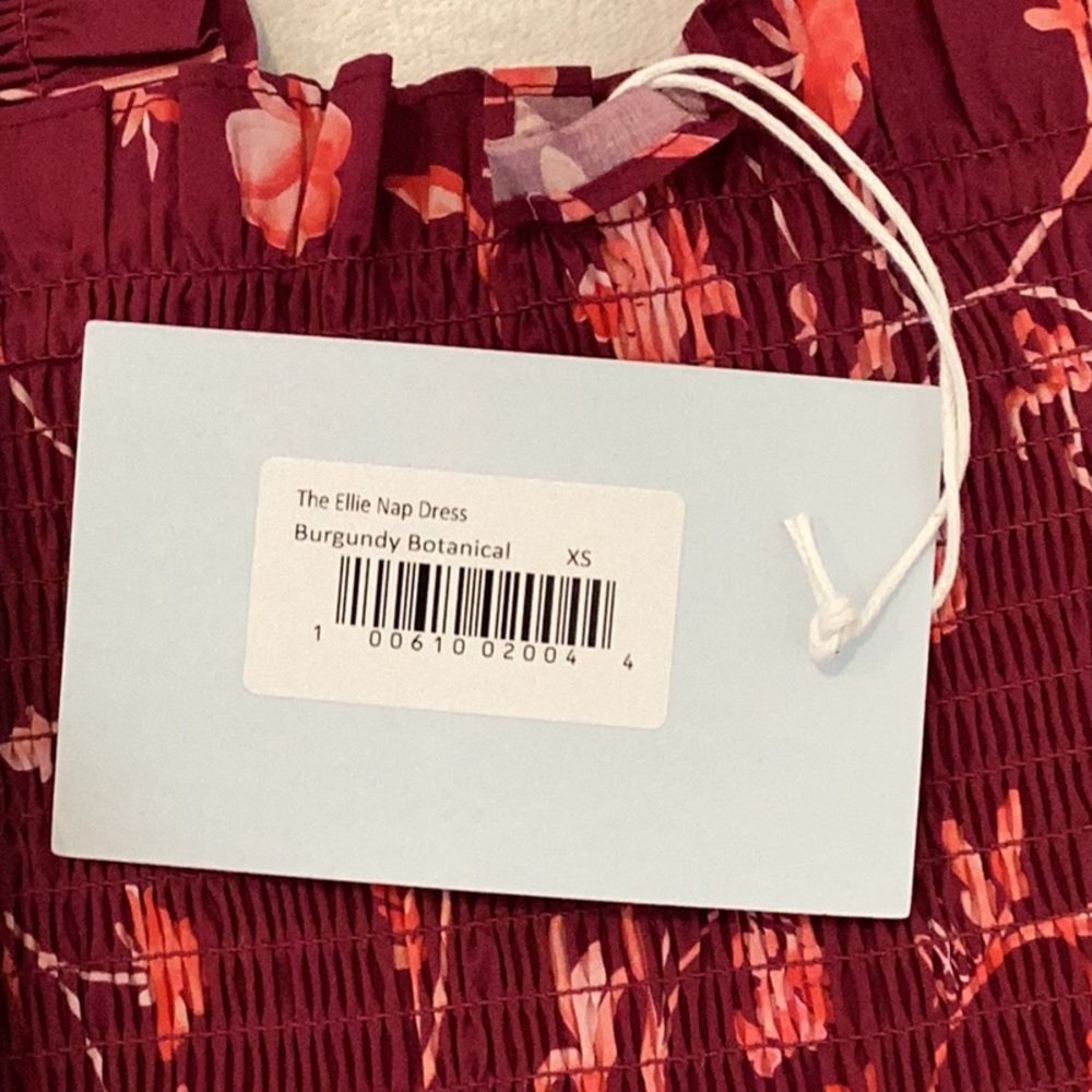 NEW Hill House The Ellie Nap Dress in Burgundy Botanical XS - Picture 8 of 16